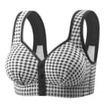 thumbnail image 2 of LangJing Front Closure Wireless Bras for Women No Underwire, Women's Non-steel Lace Stitching Comfortable And Breathable Gathered Adjustable Bra Underwear Black,36, 2 of 3