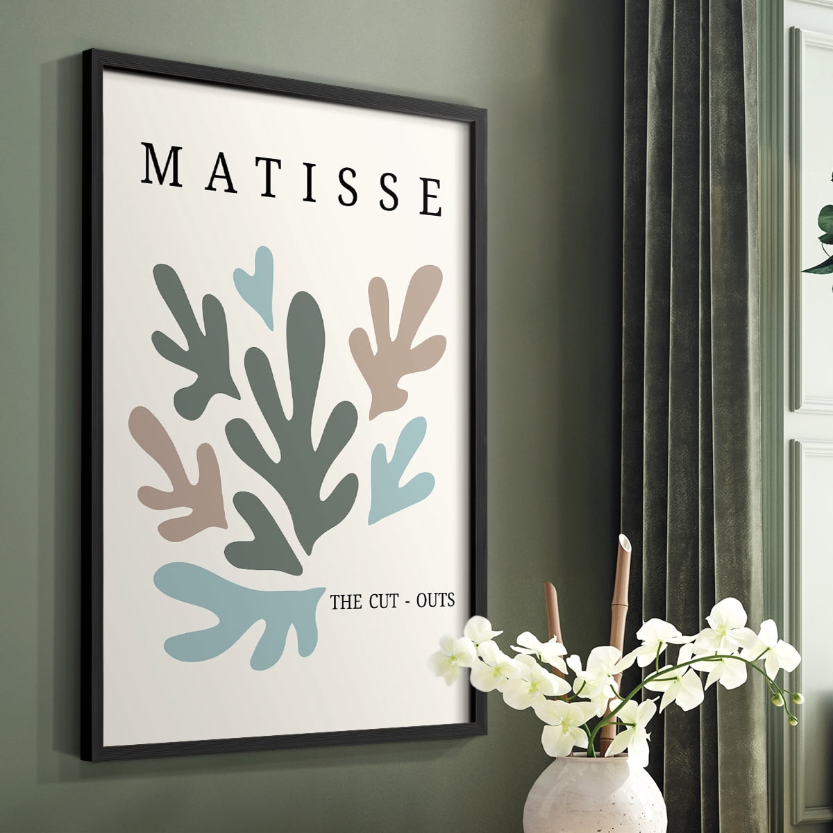 Matisse CDII in Black Solid Wood Framed Print No Nail Hanging