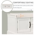 thumbnail image 5 of Canddidliike Wood Cushion Entryway Bench with Storage Drawers and Cabinets, White, 5 of 8