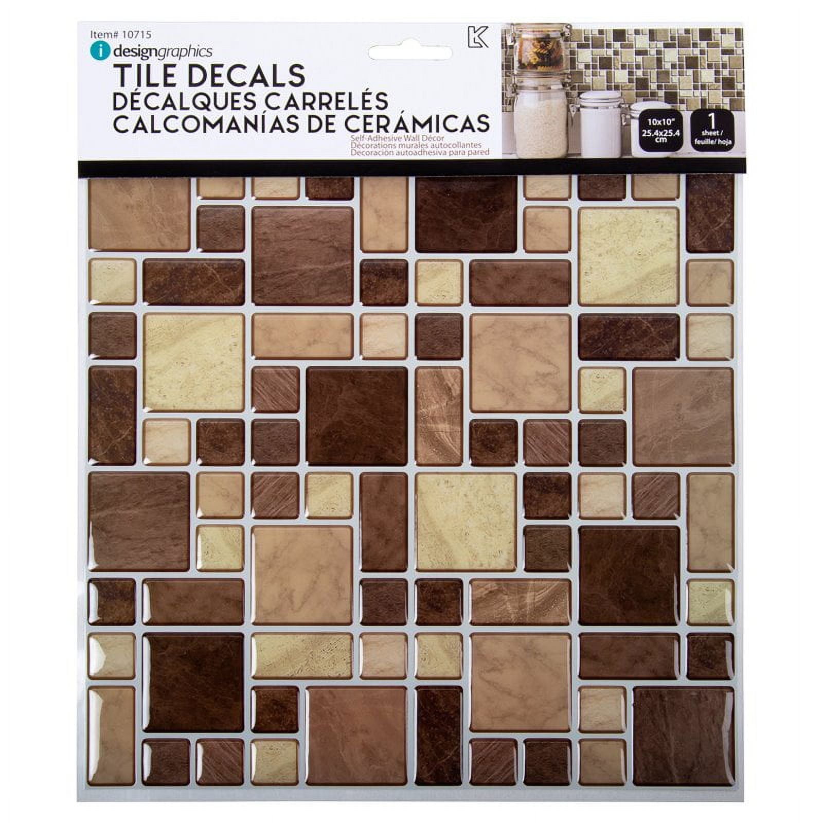 Truu Design Self-Adhesive Multi Square Peel and Stick Backsplash Wall Tiles