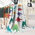 thumbnail image 2 of Colorful Cartoon Dinosaurs Pattern Blanket,Comfortable Soft Lamb Wool Throw Blanket,All Season,Warm Lightweight Blankets for Sofa Bed Couch Living Room Chair,40"x50", 2 of 4