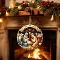 thumbnail image 5 of Nativity Scene Christmas Ornament, Round Acrylic Hanging Ornament, Double-Sided Print Birth of Jesus Scene, Religious Christmas Tree Decor, Faith Holiday Gift, 5 of 6