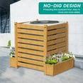 thumbnail image 4 of SUNYRISY Air Conditioner Fence 3 Panels Outdoor Wood Privacy Screen with Planter Box for Trash Can Pool Equipment Enclosure, No-Dig Kit 36" W x 45" H, 4 of 14