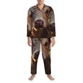 thumbnail image 3 of Yiaed Sunset Sunflower Small Cow Print Men’s Pajamas Set - Long Sleeve Button Down Sleep Shirt and Pajama Bottoms Sleepwear Set Mens Pjs Sets Men's Pajama Bottoms-Small, 3 of 7