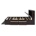 thumbnail image 6 of Queen Size Platform Bed with Storage Headboard, Shoe Rack and 4 Drawers, Wooden Bed Frame with Upholstery Headboard and Slats Support, No Box Spring Needed, Easy Assembly, Espresso, 6 of 7