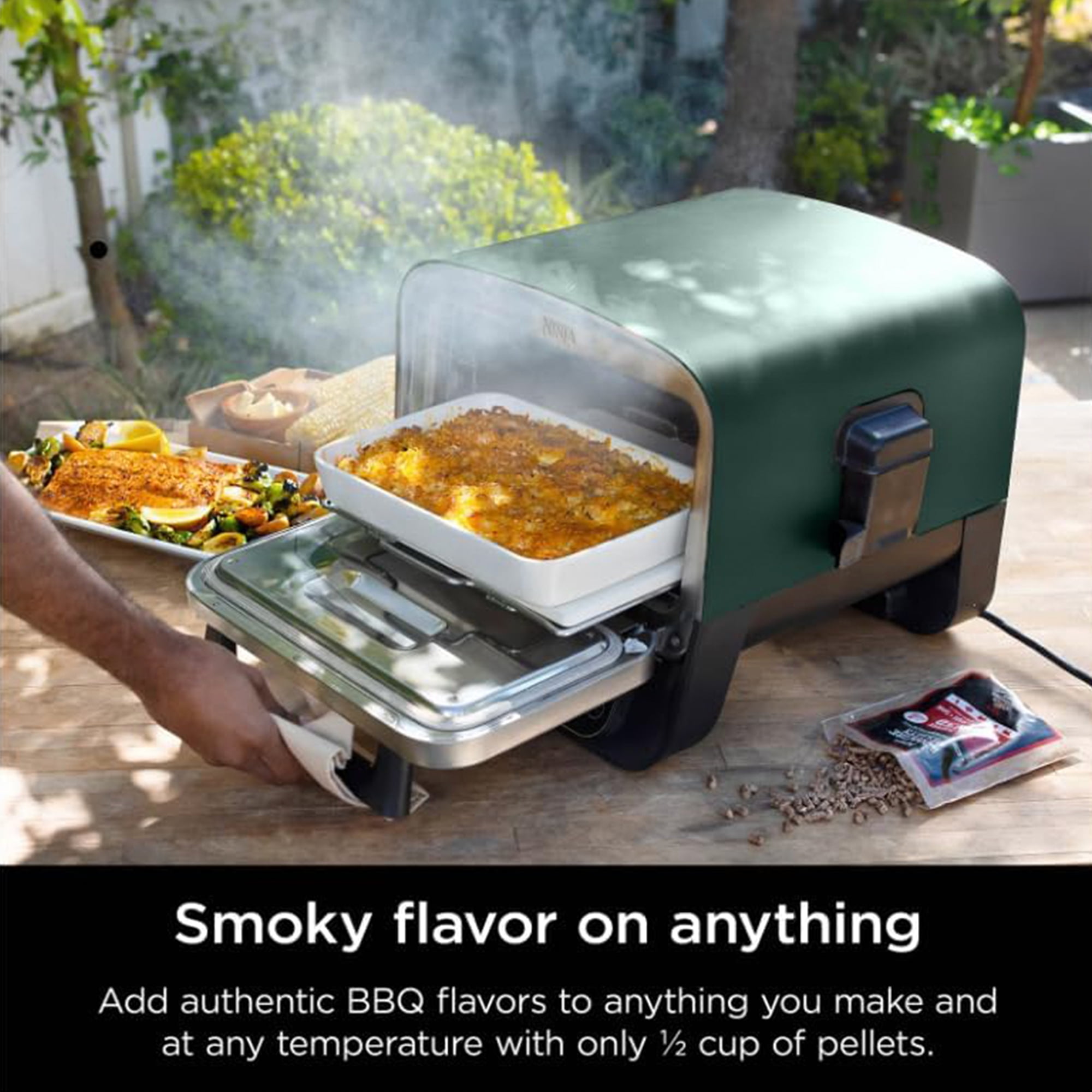 Ninja Woodfire 8-in-1 Outdoor Smoker Pizza Oven with 5 Pizza Settings