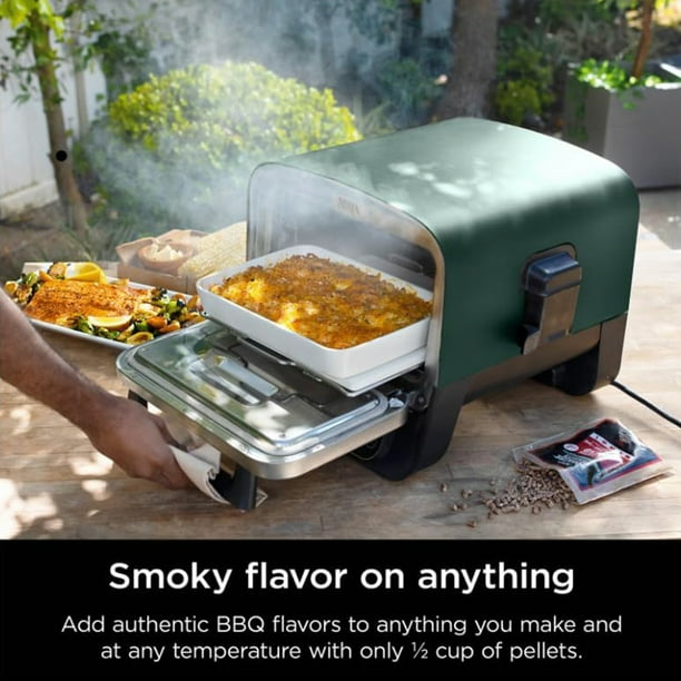 PIZZA & ROASTER ホットプレート Ninja Electric Woodfire Cooker - 8-in-1 Outdoor Grill, High-Heat