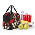 thumbnail image 4 of KLL Red Mushrooms Print Insulated Lunch Bag Women, Reusable Cute Tote Lunch Box for Adult & Men, Leakproof Cooler Lunch Bags for Work Office Travel Picnic, 4 of 5