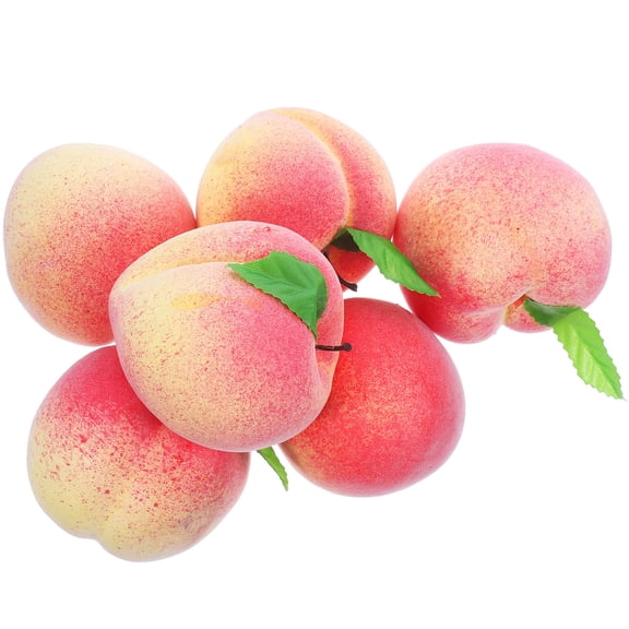 WRITWAA 6-Piece Realistic Peach Artificial Fruit Set for Home Decor, Photography Props, Display, and Tabletop Accessories