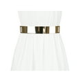 thumbnail image 5 of INSPIRE CHIC Women Metal Shiny Polished Gold Mirror Stretch Waist Dress Belts Apricot Metal width:4cm/1.57"(M), 5 of 5