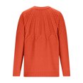 thumbnail image 5 of Zedker Casual Crewneck Long Lantern Sleeve Knitted Sweaters for Women Comfortable Elastic Cuffs Thermal Tops for Fall and Winter,Orange,M, 5 of 6