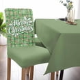 thumbnail image 2 of Chair Covers for Dining Room Set of 6,Merry Christmas Words Stretch Seat Protector Removable Washable Chairs Slipcovers for Kitchen Banquet Wedding Hotel,Snowflakes on Green Red Plaid, 2 of 6