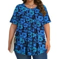 thumbnail image 3 of Fantaslook Womens Plus Size Tops Tunic Short Sleeve Shirts Floral Blouses Loose Summer Tops, 3 of 6