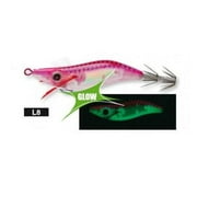 Yo-Zuri Mini 2 Floating Squid Jig Fishing Lure, Luminous Pink with Glow-in-the-Dark Accents