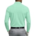 thumbnail image 5 of Hearthz Polo Shirts for Men Soft Breathable Solid Color Mens Long Sleeve Shirt Moisture Wicking Golf Polos for Men Green XXL, 5 of 9