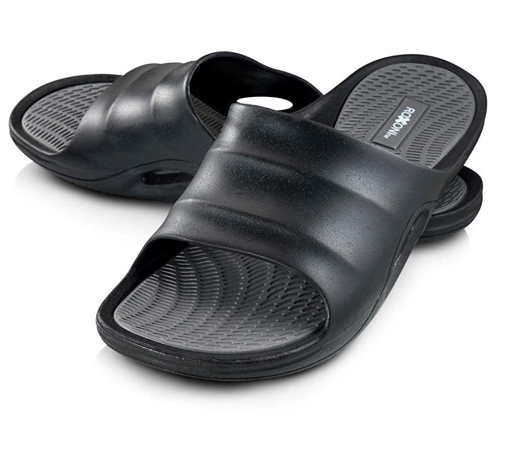 HEVA Mens Slide Sandals Fashion Open Toe Beach Pool Slippers