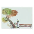 thumbnail image 1 of Forest Cutting Board, Autumn Day in the Park with Fall Leaves and Trees Hand Drawn Style Vintage Picture, Decorative Tempered Glass Cutting and Serving Board, Large Size, Green Brown, by Ambesonne, 1 of 1