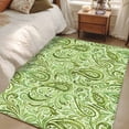 thumbnail image 4 of Vintage Green Area Rugs 2.7'x5', Washable Small Throw Rugs for Kitchen Bedroom, Retro Botanical Abstract Art Indoor Outdoor Rug Non-Slip Low Pile Carpet Runner Reversible Floor Mats, 4 of 8
