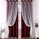thumbnail image 1 of Nvzi Cortinas perforadas de estilo sencillo, cortinas de sombreado adecuadas para dormitorio, sala de estar, cocina (1 panel, 51,1" de largo x 39,3" de ancho, rojo vino A82), 1 of 4
