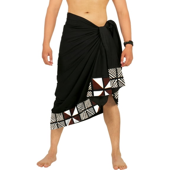 HAPPY BAY Men's Pareo Regular Swimsuits Sarong Long Swim Beach Wrap One Size Jade, Plain Summer Vacation Party