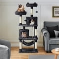 thumbnail image 6 of Yaheetech 62" H Multi Level Cat Tree Tower with 2 Condos & Scratching Post, Black, 6 of 8