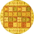 thumbnail image 1 of Ahgly Company Machine Washable Indoor Round Persian Yellow Traditional Area Rugs, 8' Round, 1 of 4