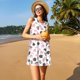 thumbnail image 3 of Fotbe Cute Dinosaur Vestido de Verano sin Mangas para Mujer – Vestido Midi Línea A, Estilo Camiseta Floral, Vestido Playero Casual y Fluido, 3 of 7