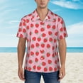 thumbnail image 2 of Fuzoiu Hand Drawn Strawberry Print Hawaiian Shirt for Men, Summer Beach Casual Short Sleeve Button Down Shirts, Men’s Beach Summer Shirts with Pocket,Small, 2 of 7