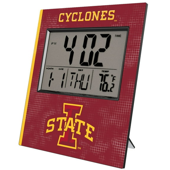 Keyscaper Iowa State Cyclones Cross Hatch Digital Desk Clock