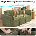 thumbnail image 4 of FFH 65" Futon Couch, 3-in-1 Pull Out Sofa Bed, Velvet Loveseat Sleeper with Adjustable Backrest for Living Room, Green, 4 of 7
