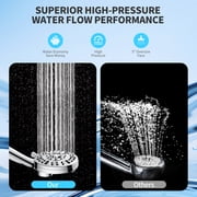 PHANCIR Magnetic Handheld Showerhead with 10 Spray Modes, 5 Large Anti-Clog Shower Head, Hard Water Softener Filter, 59 Hose & High Pressure for Bathroom