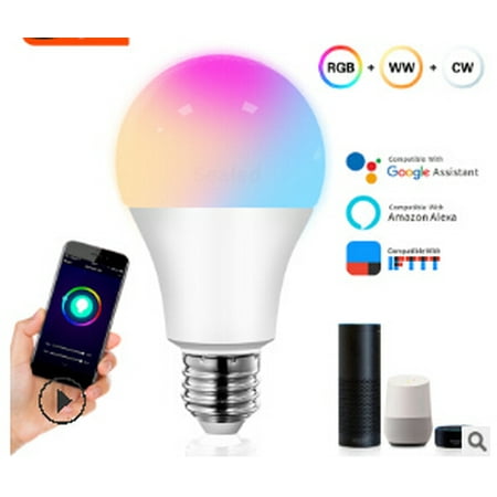 

Biekopu Smart WiFi LED Light Bulbs Voice Control Compatible with Alexa and Google Home 7W Adjustable Warm and Cold Light