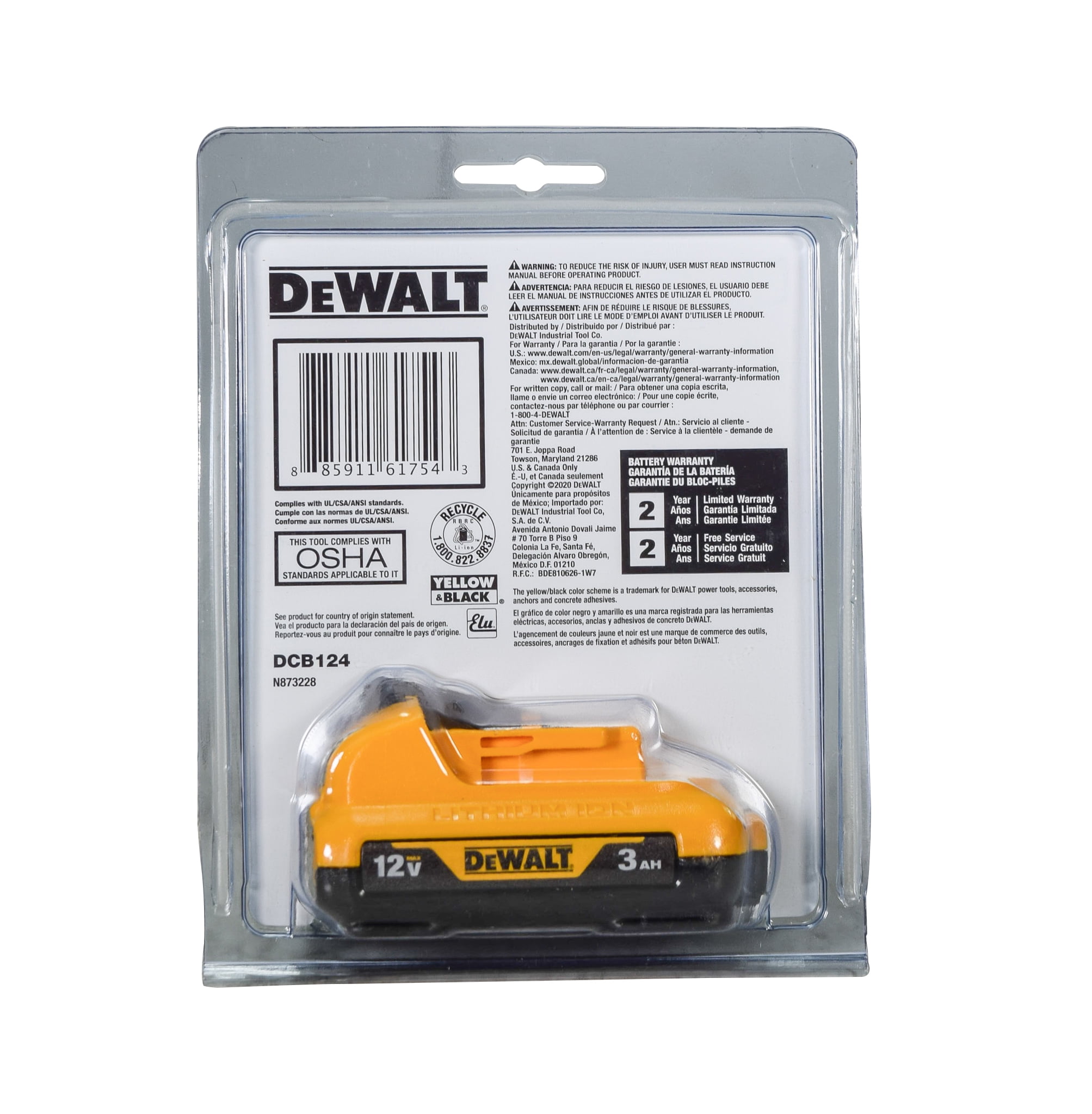Dewalt-DCB124 12V MAX 3.0Ah Li-Ion Battery