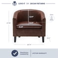 thumbnail image 5 of BELLEZE Modern Tub Barrel Faux Leather Accent Chair - Kyara (Brown), 5 of 7