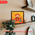 thumbnail image 3 of 2D Flat 1pc Art Deco Chinese God of Wealth Wooden Sign, 12x12 Inch Framed Wall Hanging Decor, Multipurpose Festive Good Luck Poster for Home Office, Ideal Gift for Family Friends, Office Decoratio, 3 of 8