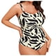 thumbnail image 2 of Traje de baño de una pieza para mujer, conjunto de bikini para mujer, bikini con estampado de verano, escote en V profundo, con aros, tirantes ajustables, traje de baño deportivo de nailon para mujer, 2 of 9