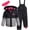 Ebony/Grey, variant on Girls Snow Suit- Heavyweight Water-Resistant Ski Jacket and Snow Bibs for Girls 2 Piece