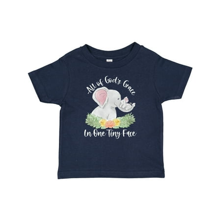 

Inktastic All of God s Grace in One Tiny Face Elephants and Flowers Gift Baby Boy or Baby Girl T-Shirt