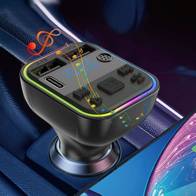 Binmer Car MP3 Double USB Interface 3.1A Intelligent Fast Charging Intelligent Charging LED Screen Intelligent Noise Reduction Lossless Audio Decoding