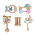 thumbnail image 4 of Sonajero de madera para bebé, sonajero de madera para bebé de 5 piezas, lindo sonajero de madera con forma de animal, juguete meticulosamente diseñado, 4 of 12