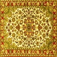 thumbnail image 1 of Ahgly Company Indoor Square Medallion Yellow Traditional Area Rugs, 5' Square, 1 of 4