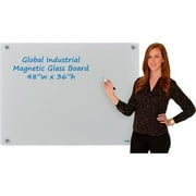 Magnetic Glass Dry Erase Board - Gray - 48 x 36 in.