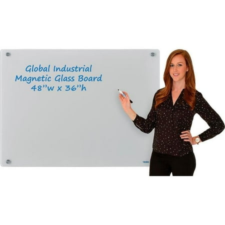 Magnetic Glass Dry Erase Board - Gray - 48 x 36 in.