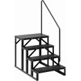 thumbnail image 1 of Portable RV Steps with Handrail - 660 lbs Capacity Universal Ladder for Camper, Spa, Pool & Mobile Home, 1 of 6