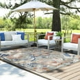 thumbnail image 3 of 8x10 Water Resistant, Large Indoor Outdoor Rugs for Patios, Front Door Entry, Entryway, Deck, Porch, Balcony | Outside Area Rug for Patio | Gray, Floral | Size: 7'7'' x 10'3'', 3 of 9