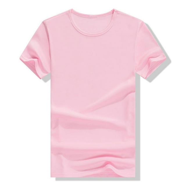 AJIWYH Chemises d'Uniforme pour Garçons, T-Shirts pour Enfants à Manches Courtes, Haut Uni, T-Shirts Garçon et Fille Unisexe pour Tout-Petits et Enfants, T-Shirt à Col Rond (Rose, 4-5 Ans)