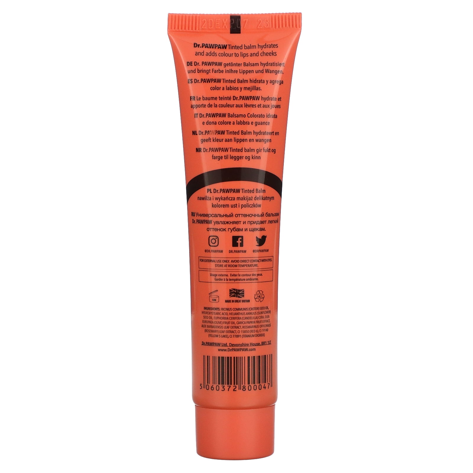Dr. PawPaw Multipurpose Soothing Tinted Balm - Peach Pink