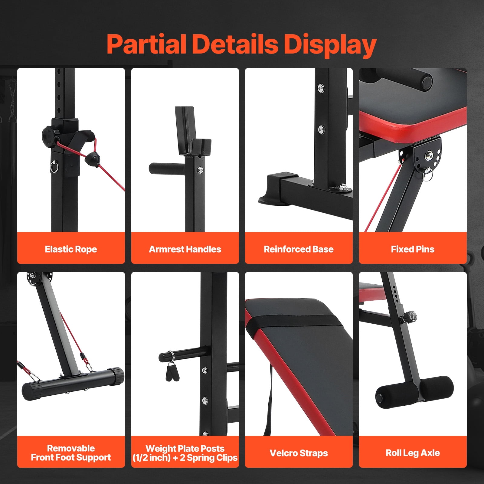 KFFKFF Strength Training Bench, Versatile Workout Bench with Adjustable Settings for Comprehensive Body Exercise, 600lbs Capacity Training Bench for Home Gym, Flat Bench