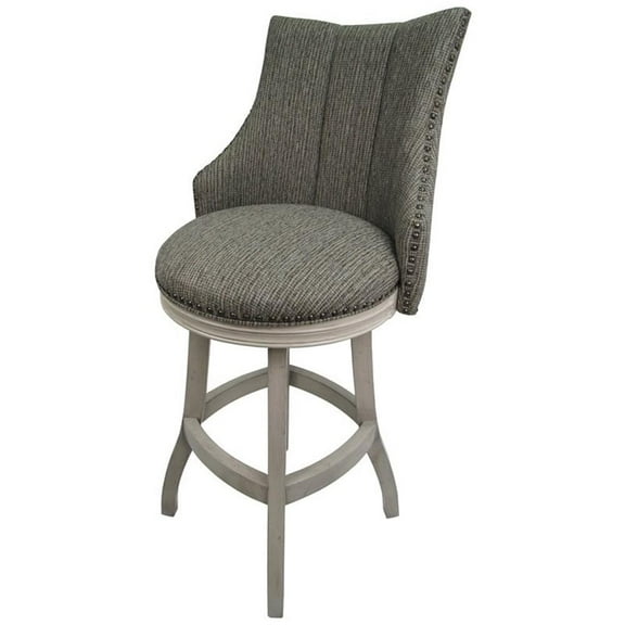 Tobias Designs Bello 30" Swivel Solid Wood Bar Stool in Smoke Gray