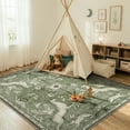 thumbnail image 6 of RUG ROBOT 5'x7' Area Rug for Living Room, Vintage Woodland Washable Rug for Bedroom, Cottagecore Accent rug for Nursery Playroom Reading Nook Non Slip Low Pile Stain Resistant, Olive green, 6 of 10